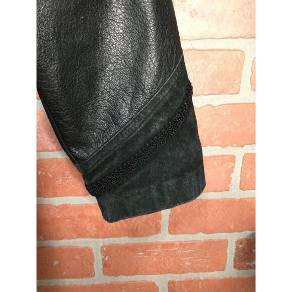 VTG Jacqueline Ferrar Womens Full Length Long Leather Coat Black Size Small Goth - Picture 7 of 10